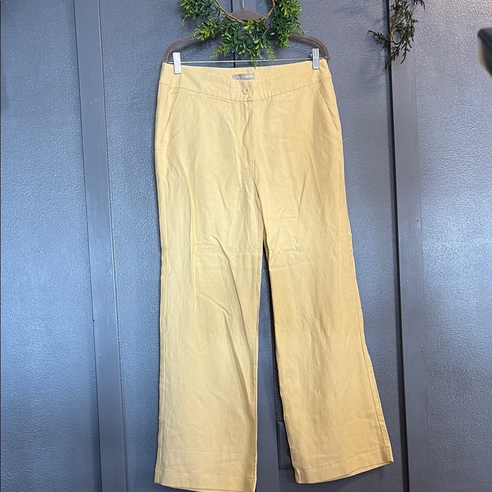 Light Yellow Wide Leg Trousers